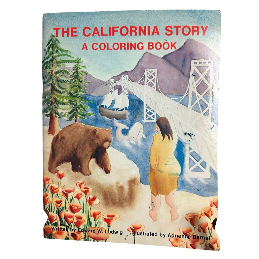 Vintage 4th grade California Educational Coloring Book history homeschool NOS